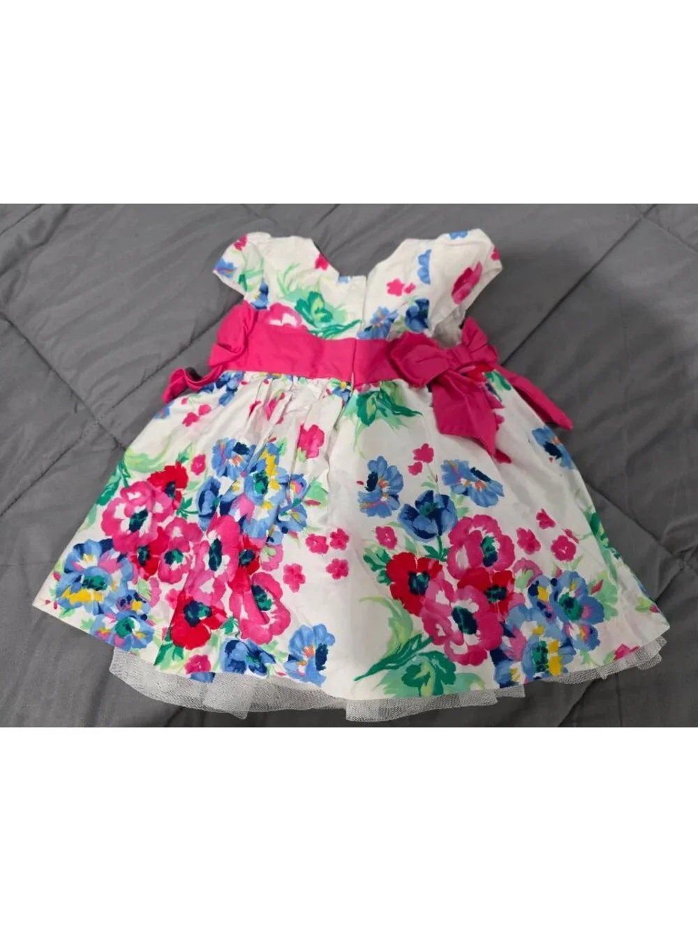 The Children's Place Girls Floral Dress & Bloomers Size 9-12 Months Pink Bow